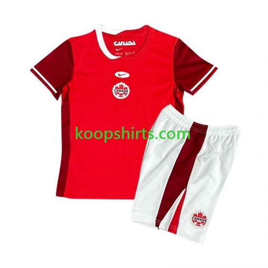 Canada Thuis Tenue Kinder Voetbalshirts 2024 Korte Mouwen Canada Thuis Tenue Kinder Voetbalshirts 2024 Korte Mouwen