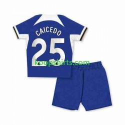 Chelsea Thuis Tenue Kinder Voetbalshirts Moises Caicedo 25 2023-2024 Korte Mouwen