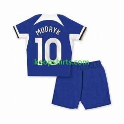Chelsea Thuis Tenue Kinder Voetbalshirts Mykhaylo Mudryk 10 2023-2024 Korte Mouwen