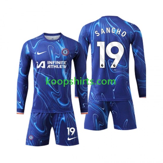 Chelsea Thuis Tenue Kinder Voetbalshirts Sancho 19 2024-2025 Lange Mouwen Chelsea Thuis Tenue Kinder Voetbalshirts Sancho 19 2024-2025 Lange Mouwen