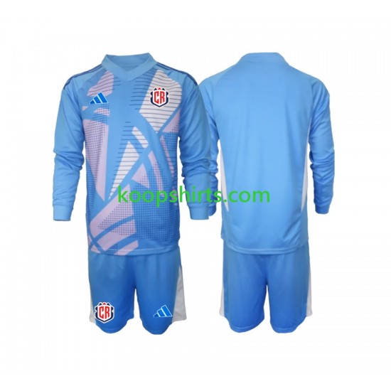 Costa Rica Doelman Thuis Blauw Tenue Kinder Voetbalshirts 2024 Lange Mouwen Costa Rica Doelman Thuis Blauw Tenue Kinder Voetbalshirts 2024 Lange Mouwen