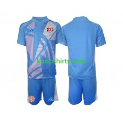 Costa Rica Doelman Thuis Blauw Tenue Kinder Voetbalshirts 2024 Korte Mouwen