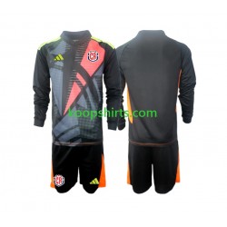 Costa Rica Doelman Derde Zwart Tenue Kinder Voetbalshirts 2024 Lange Mouwen