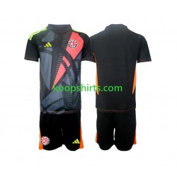 Costa Rica Doelman Derde Zwart Tenue Kinder Voetbalshirts 2024 Korte Mouwen