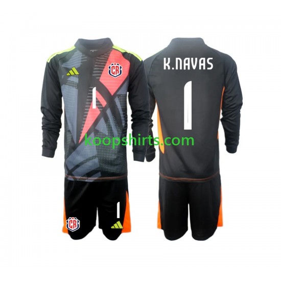 Costa Rica Doelman Derde Zwart Tenue Kinder Voetbalshirts Keylor Navas 1 2024 Lange Mouwen Costa Rica Doelman Derde Zwart Tenue Kinder Voetbalshirts Keylor Navas 1 2024 Lange Mouwen