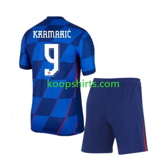 EK 2024 Kroatië Uit Tenue Kinder Voetbalshirts Andrej Kramaric 9 Korte Mouwen EK 2024 Kroatië Uit Tenue Kinder Voetbalshirts Andrej Kramaric 9 Korte Mouwen