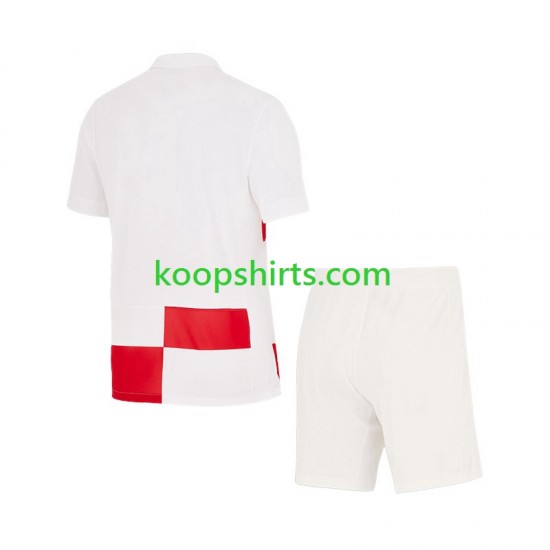 EK 2024 Kroatië Thuis Tenue Kinder Voetbalshirts Korte Mouwen