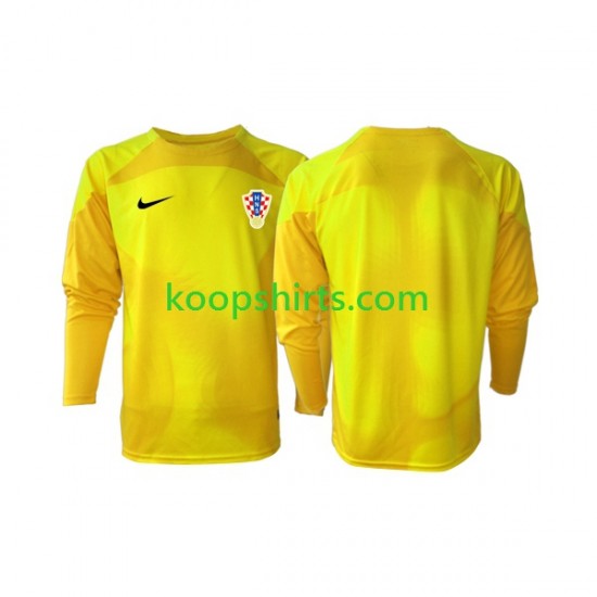 WK 2022 Kroatië Doelman Thuis Tenue Heren Voetbalshirts Lange Mouwen WK 2022 Kroatië Doelman Thuis Tenue Heren Voetbalshirts Lange Mouwen