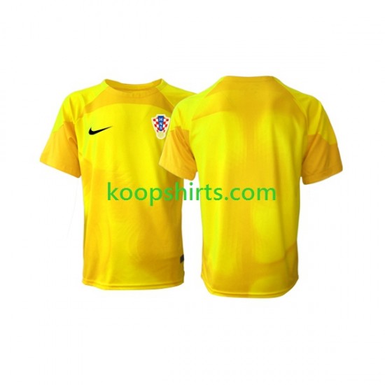 WK 2022 Kroatië Doelman Thuis Tenue Heren Voetbalshirts Korte Mouwen WK 2022 Kroatië Doelman Thuis Tenue Heren Voetbalshirts Korte Mouwen
