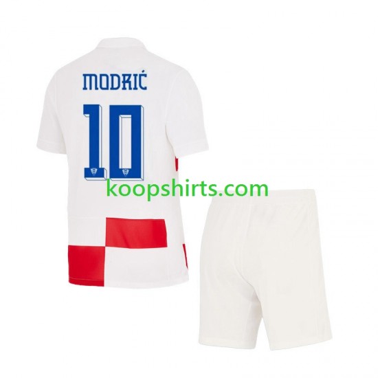 EK 2024 Kroatië Thuis Tenue Kinder Voetbalshirts Luca Modric 10 Korte Mouwen EK 2024 Kroatië Thuis Tenue Kinder Voetbalshirts Luca Modric 10 Korte Mouwen