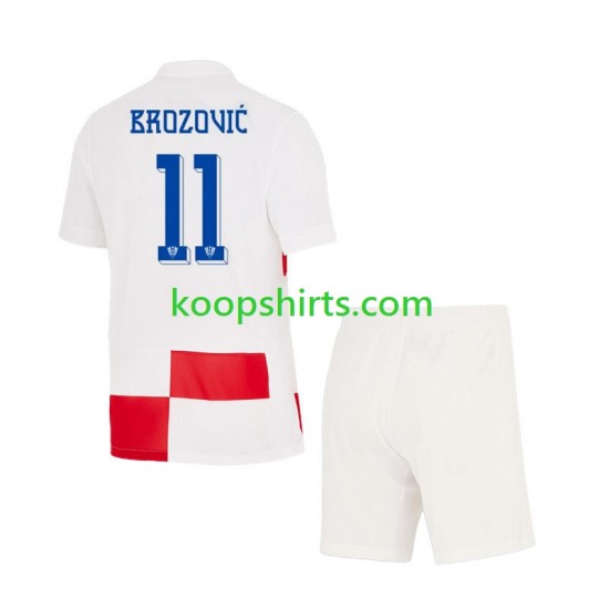EK 2024 Kroatië Thuis Tenue Kinder Voetbalshirts Marcelo Brozovic 11 Korte Mouwen EK 2024 Kroatië Thuis Tenue Kinder Voetbalshirts Marcelo Brozovic 11 Korte Mouwen