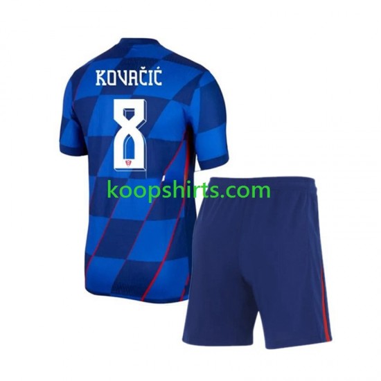 EK 2024 Kroatië Uit Tenue Kinder Voetbalshirts Mateo Kovacic 8 Korte Mouwen EK 2024 Kroatië Uit Tenue Kinder Voetbalshirts Mateo Kovacic 8 Korte Mouwen