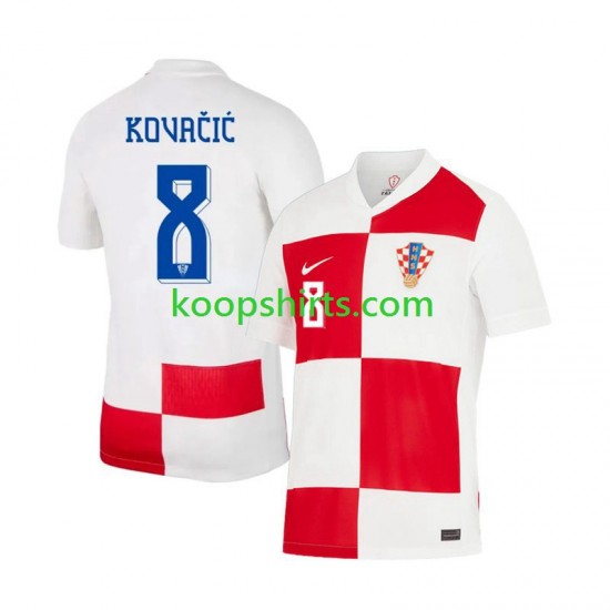 EK 2024 Kroatië Thuis Tenue Heren Voetbalshirts Mateo Kovacic 8 Korte Mouwen EK 2024 Kroatië Thuis Tenue Heren Voetbalshirts Mateo Kovacic 8 Korte Mouwen