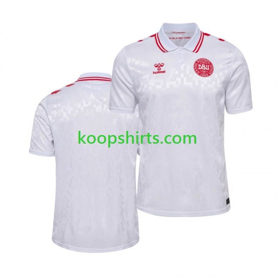 EK 2024 Denemarken Uit Tenue Heren Voetbalshirts Korte Mouwen EK 2024 Denemarken Uit Tenue Heren Voetbalshirts Korte Mouwen