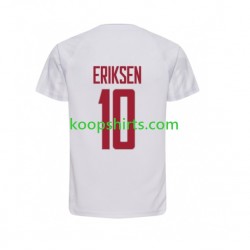 WK 2022 Denemarken Uit Tenue Heren Voetbalshirts Christian Eriksen 10 Korte Mouwen