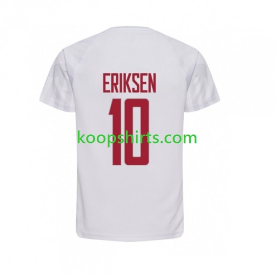 WK 2022 Denemarken Uit Tenue Heren Voetbalshirts Christian Eriksen 10 Korte Mouwen WK 2022 Denemarken Uit Tenue Heren Voetbalshirts Christian Eriksen 10 Korte Mouwen