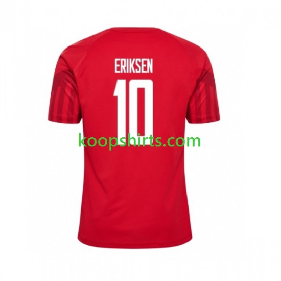 WK 2022 Denemarken Thuis Tenue Heren Voetbalshirts Christian Eriksen 10 Korte Mouwen WK 2022 Denemarken Thuis Tenue Heren Voetbalshirts Christian Eriksen 10 Korte Mouwen