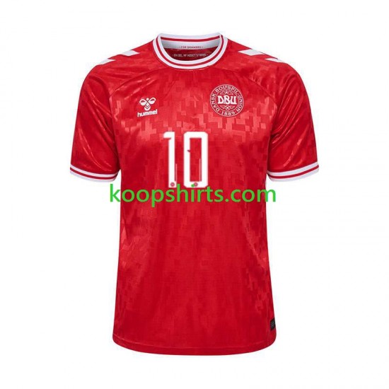 EK 2024 Denemarken Thuis Tenue Heren Voetbalshirts Eriksen 10 Korte Mouwen