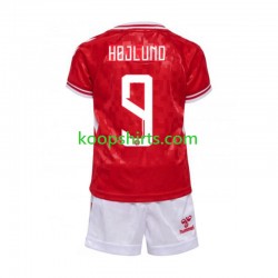 EK 2024 Denemarken Thuis Tenue Kinder Voetbalshirts Hojlund 9 Korte Mouwen