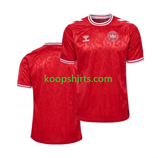 EK 2024 Denemarken Thuis Tenue Heren Voetbalshirts Korte Mouwen EK 2024 Denemarken Thuis Tenue Heren Voetbalshirts Korte Mouwen