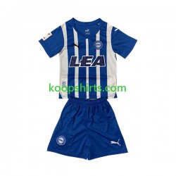 Thuis Tenue Kinder Voetbalshirts Deportivo Alaves 2023-2024 Korte Mouwen