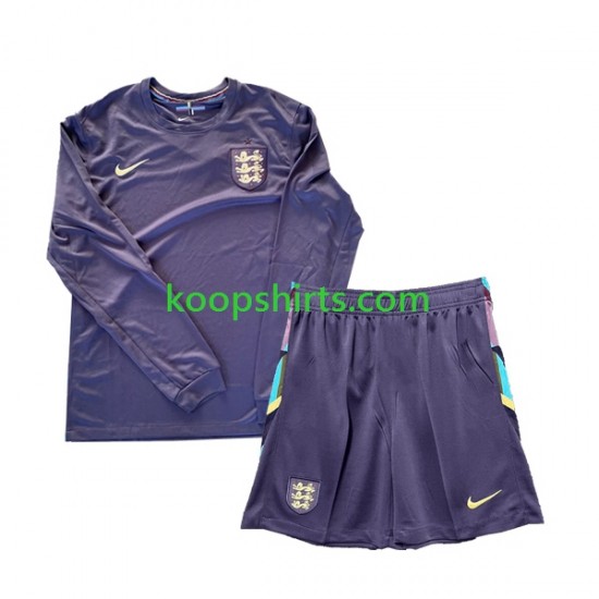 EK 2024 Engeland Uit Tenue Kinder Voetbalshirts Lange Mouwen EK 2024 Engeland Uit Tenue Kinder Voetbalshirts Lange Mouwen
