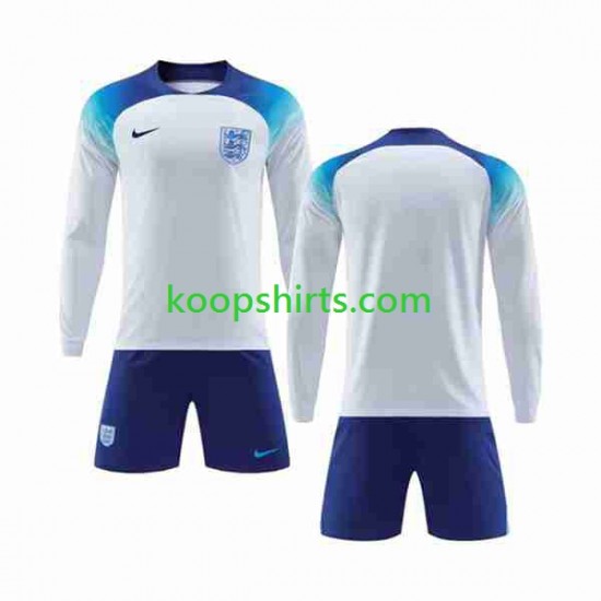 WK 2022 Engeland Thuis Tenue Kinder Voetbalshirts Lange Mouwen WK 2022 Engeland Thuis Tenue Kinder Voetbalshirts Lange Mouwen