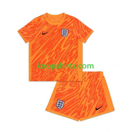 EK 2024 Engeland Doelman Thuis Oranje Tenue Kinder Voetbalshirts Korte Mouwen EK 2024 Engeland Doelman Thuis Oranje Tenue Kinder Voetbalshirts Korte Mouwen