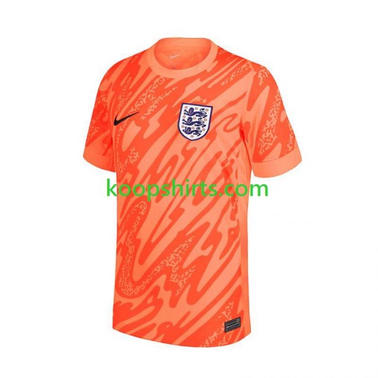 EK 2024 Engeland Doelman Thuis Oranje Tenue Heren Voetbalshirts Korte Mouwen