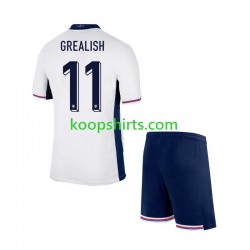 EK 2024 Engeland Thuis Tenue Kinder Voetbalshirts Jack Grealish Korte Mouwen