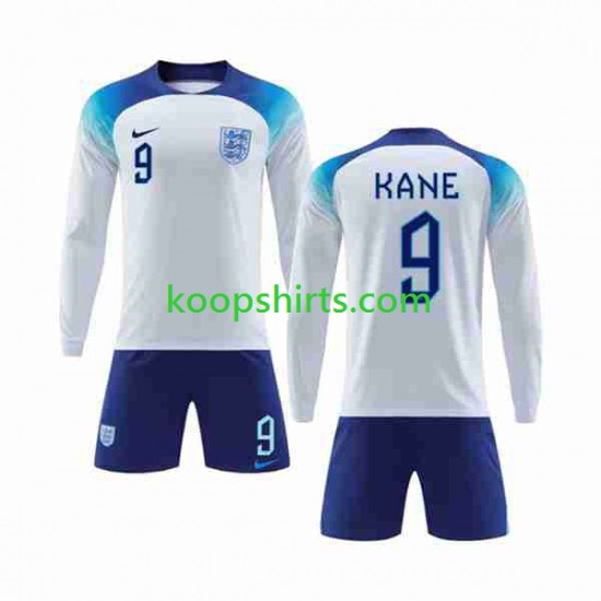 WK 2022 Engeland Thuis Tenue Kinder Voetbalshirts Kane 9 Lange Mouwen WK 2022 Engeland Thuis Tenue Kinder Voetbalshirts Kane 9 Lange Mouwen