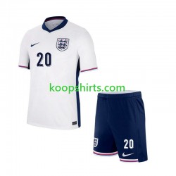 EK 2024 Engeland Thuis Tenue Kinder Voetbalshirts Phil Foden 20 Korte Mouwen