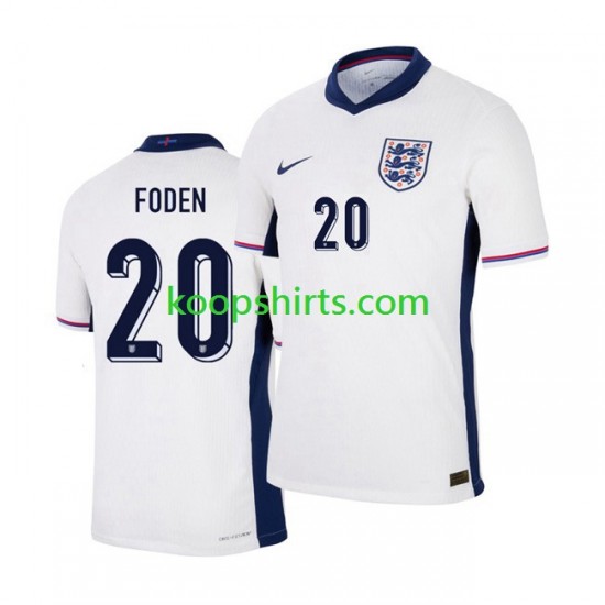 EK 2024 Engeland Thuis Tenue Heren Voetbalshirts Phil Foden 20 Korte Mouwen EK 2024 Engeland Thuis Tenue Heren Voetbalshirts Phil Foden 20 Korte Mouwen
