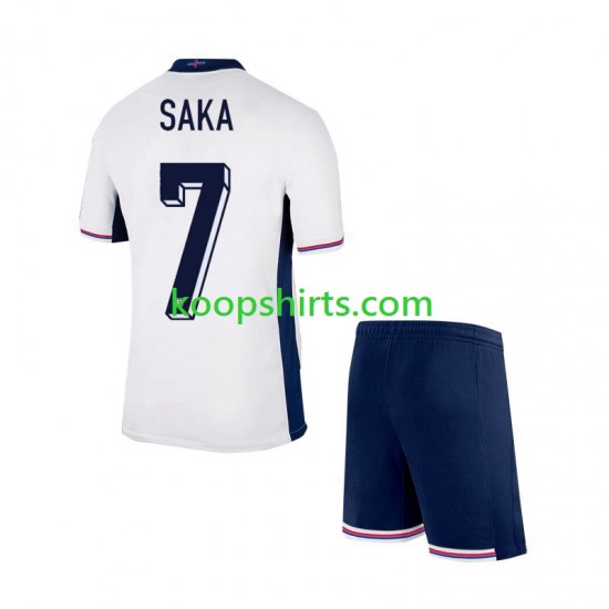 EK 2024 Engeland Thuis Tenue Kinder Voetbalshirts SAKA 7 Korte Mouwen EK 2024 Engeland Thuis Tenue Kinder Voetbalshirts SAKA 7 Korte Mouwen