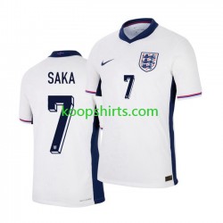 EK 2024 Engeland Thuis Wit Tenue Heren Voetbalshirts Saka 7 Korte Mouwen