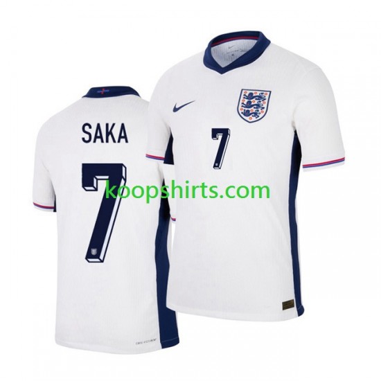 EK 2024 Engeland Thuis Wit Tenue Heren Voetbalshirts Saka 7 Korte Mouwen EK 2024 Engeland Thuis Wit Tenue Heren Voetbalshirts Saka 7 Korte Mouwen