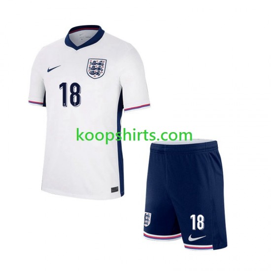 EK 2024 Engeland Thuis Tenue Kinder Voetbalshirts Trent Alexander-Arnold 18 Korte Mouwen