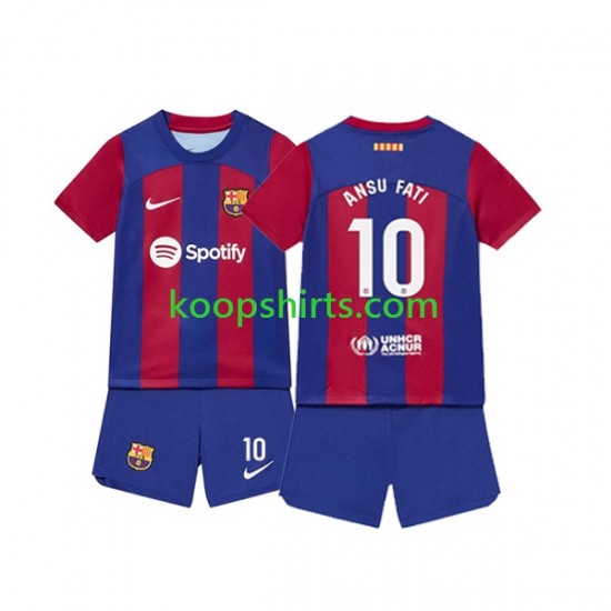 FC Barcelona Thuis Tenue Kinder Voetbalshirts Ansu Fati 10 2023-2024 Korte Mouwen FC Barcelona Thuis Tenue Kinder Voetbalshirts Ansu Fati 10 2023-2024 Korte Mouwen