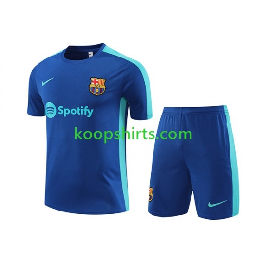 FC Barcelona Blauw Voetbal training shirt en shorts 2023-2024 FC Barcelona Blauw Voetbal training shirt en shorts 2023-2024