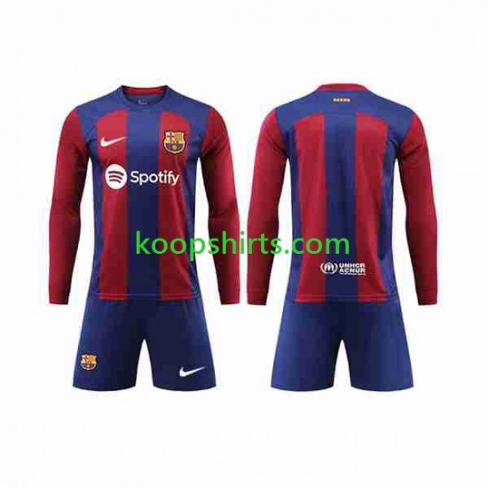 FC Barcelona Thuis Tenue Kinder Voetbalshirts 2023-2024 Lange Mouwen FC Barcelona Thuis Tenue Kinder Voetbalshirts 2023-2024 Lange Mouwen