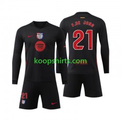 FC Barcelona Uit Tenue Kinder Voetbalshirts F DE JONG 21 2024-2025 Lange Mouwen