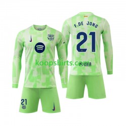 FC Barcelona Derde Tenue Kinder Voetbalshirts F DE JONG 21 2024-2025 Lange Mouwen
