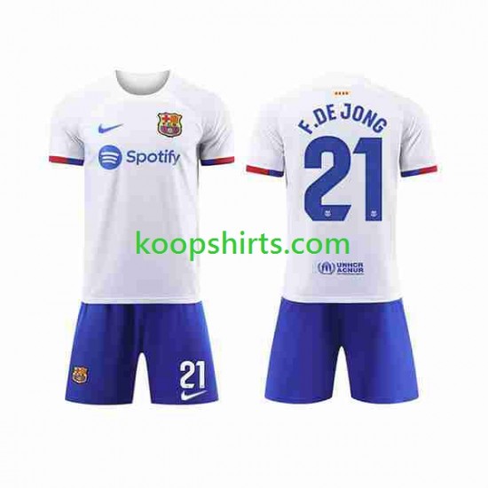 FC Barcelona Uit Tenue Kinder Voetbalshirts Frenkie de Jong 21 2023-2024 Korte Mouwen FC Barcelona Uit Tenue Kinder Voetbalshirts Frenkie de Jong 21 2023-2024 Korte Mouwen