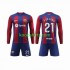 FC Barcelona Thuis Tenue Kinder Voetbalshirts Frenkie de Jong 21 2023-2024 Lange Mouwen
