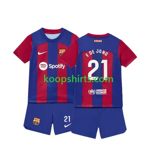 FC Barcelona Thuis Tenue Kinder Voetbalshirts Frenkie de Jong 21 2023-2024 Korte Mouwen FC Barcelona Thuis Tenue Kinder Voetbalshirts Frenkie de Jong 21 2023-2024 Korte Mouwen
