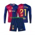 FC Barcelona Thuis Tenue Kinder Voetbalshirts Frenkie de Jong 21 2024-2025 Lange Mouwen