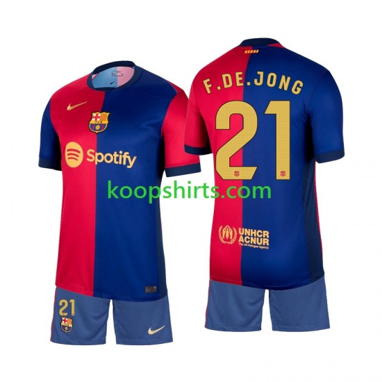 FC Barcelona Thuis Tenue Kinder Voetbalshirts Frenkie de Jong 21 2024-2025 Korte Mouwen FC Barcelona Thuis Tenue Kinder Voetbalshirts Frenkie de Jong 21 2024-2025 Korte Mouwen