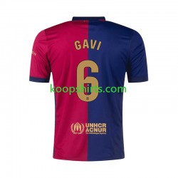 FC Barcelona Thuis Tenue Heren Voetbalshirts GAVI 6 2024-2025 Korte Mouwen