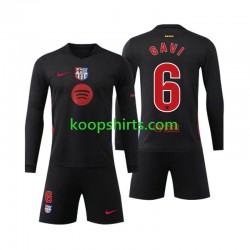 FC Barcelona Uit Tenue Kinder Voetbalshirts Gavi 6 2024-2025 Lange Mouwen