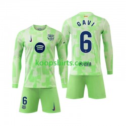 FC Barcelona Derde Tenue Kinder Voetbalshirts Gavi 6 2024-2025 Lange Mouwen